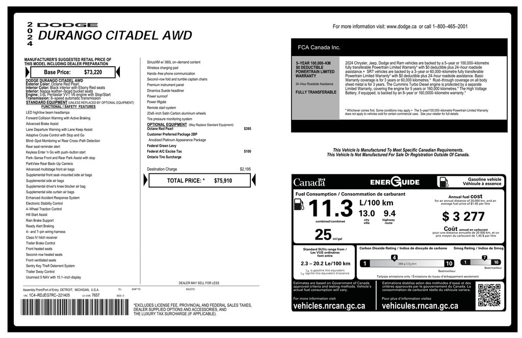 Used 2024 Dodge Durango Citadel AWD/4WD image 50