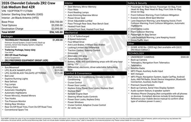 Used 2026 Chevrolet Colorado ZR2 w/ Technology Package AWD/4WD image 28