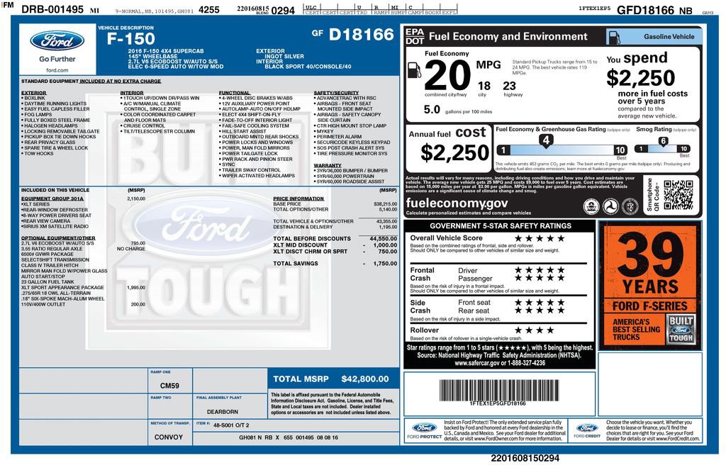 Used 2016 Ford F150 XLT w/ Equipment Group 301A Mid AWD/4WD image 6