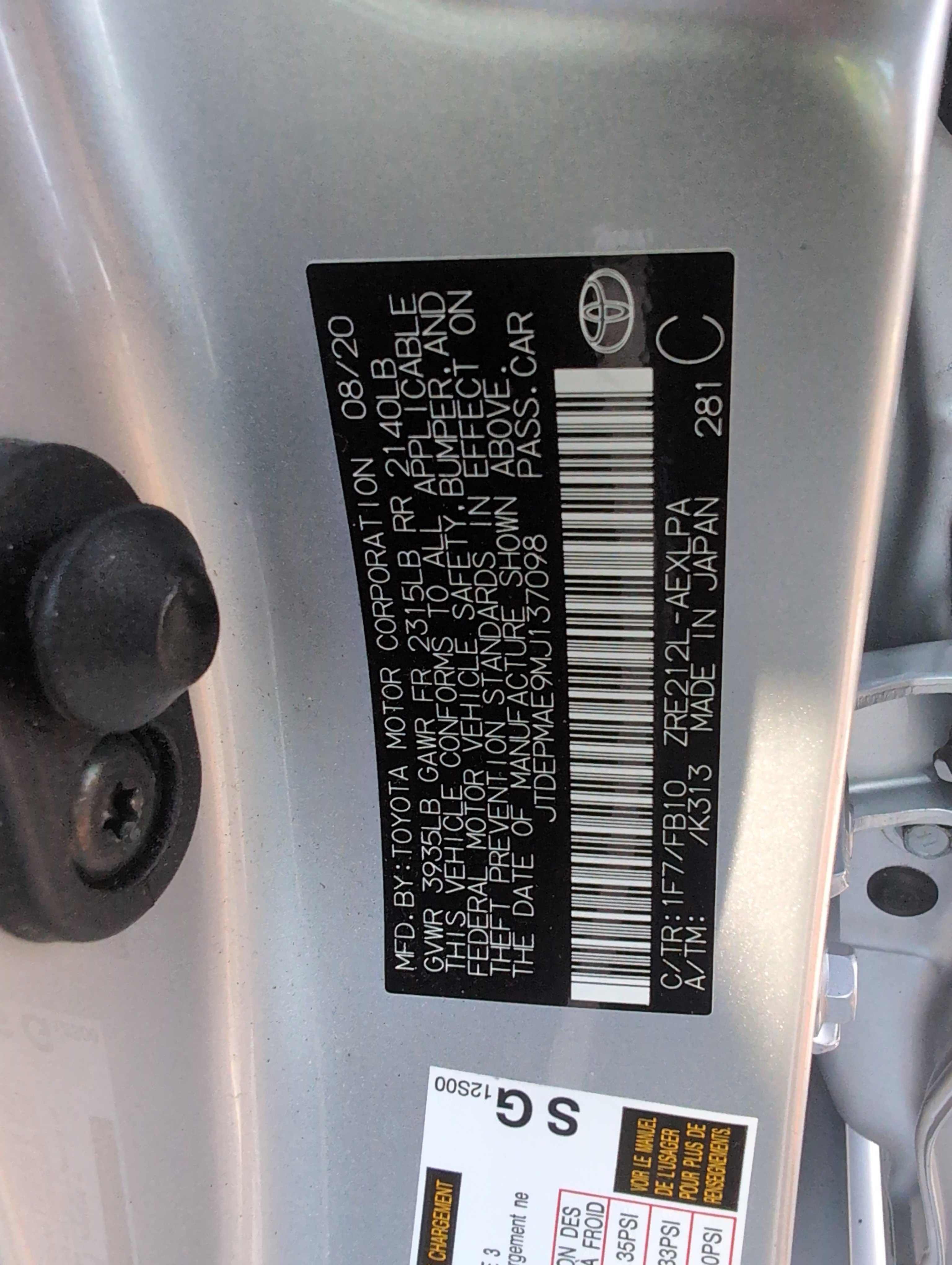 Certified 2021 Toyota Corolla LE FWD image 34