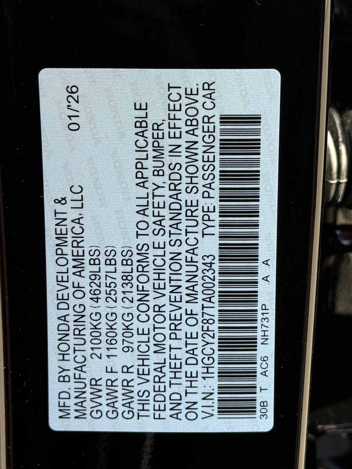 New 2026 Honda Accord Touring image 27