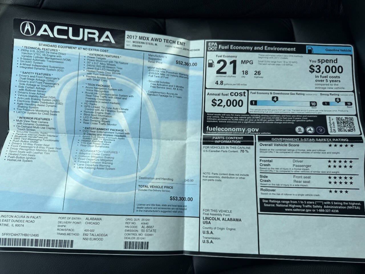 Used 2017 Acura MDX w/ Tech & Entertainment Packag AWD/4WD image 27