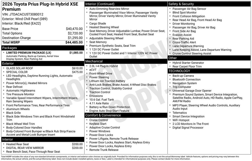 Used 2026 Toyota Prius Plug-In Hybrid w/ Limited Premium Package FWD image 2