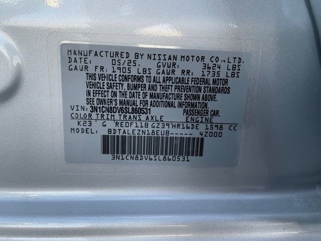 Used 2025 Nissan Versa S w/ Trunk Package image 32