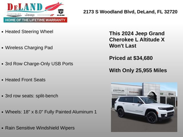 Used 2024 Jeep Grand Cherokee L Altitude AWD/4WD image 30
