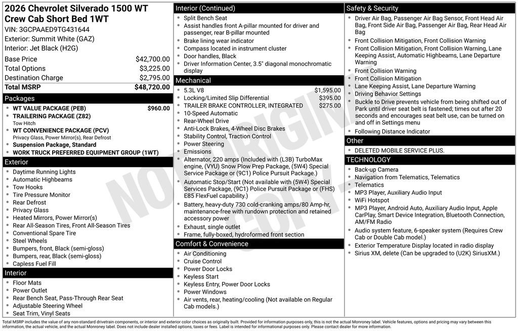 New 2026 Chevrolet Silverado 1500 W/T w/ WT Value Package RWD image 37