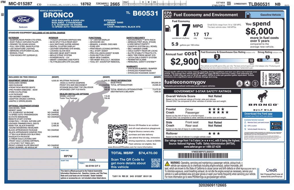 New 2026 Ford Bronco Badlands AWD/4WD image 26