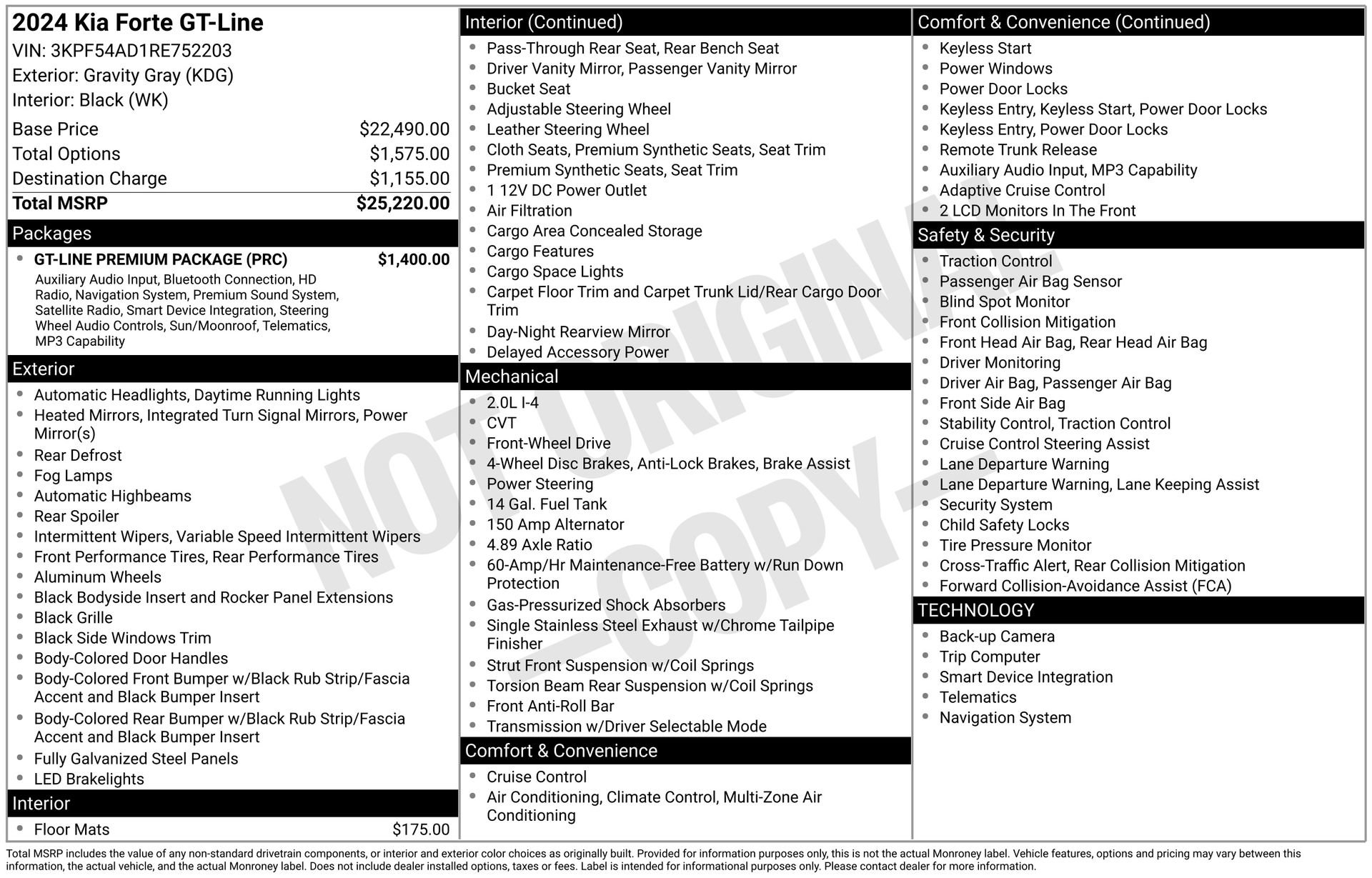 Used 2024 Kia Forte GT-Line w/ GT-Line Premium Package FWD image 35