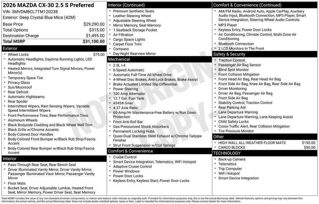 New 2026 MAZDA CX-30 AWD 2.5 S image 9