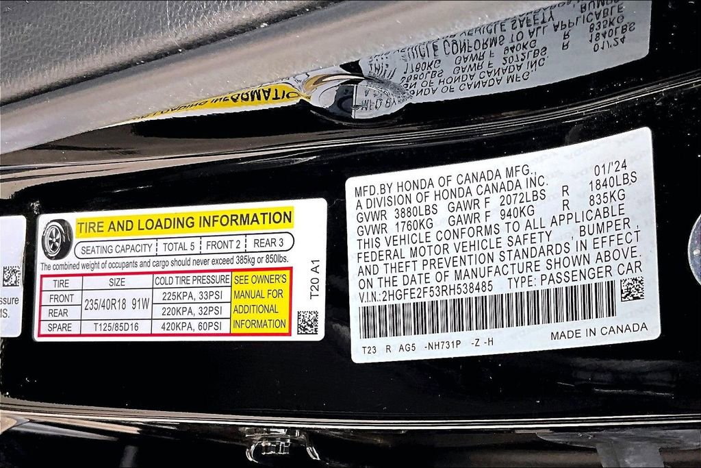 Certified 2024 Honda Civic Sport image 14