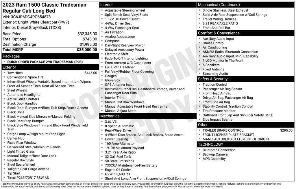 Used 2023 RAM 1500 Tradesman RWD image 16