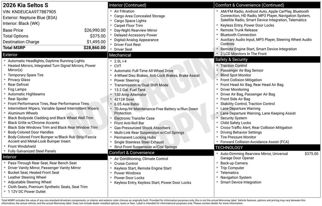 New 2026 Kia Seltos S image 28