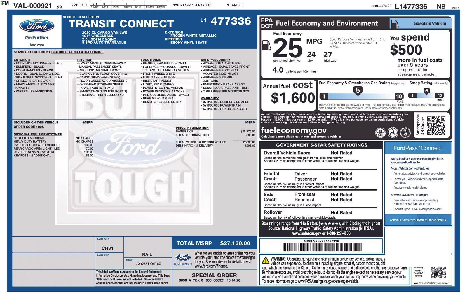 Used 2020 Ford Transit Connect XL FWD image 4