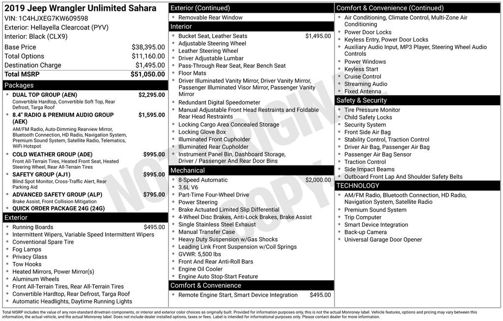 Used 2019 Jeep Wrangler Unlimited Sahara w/ Dual Top Group AWD/4WD image 42