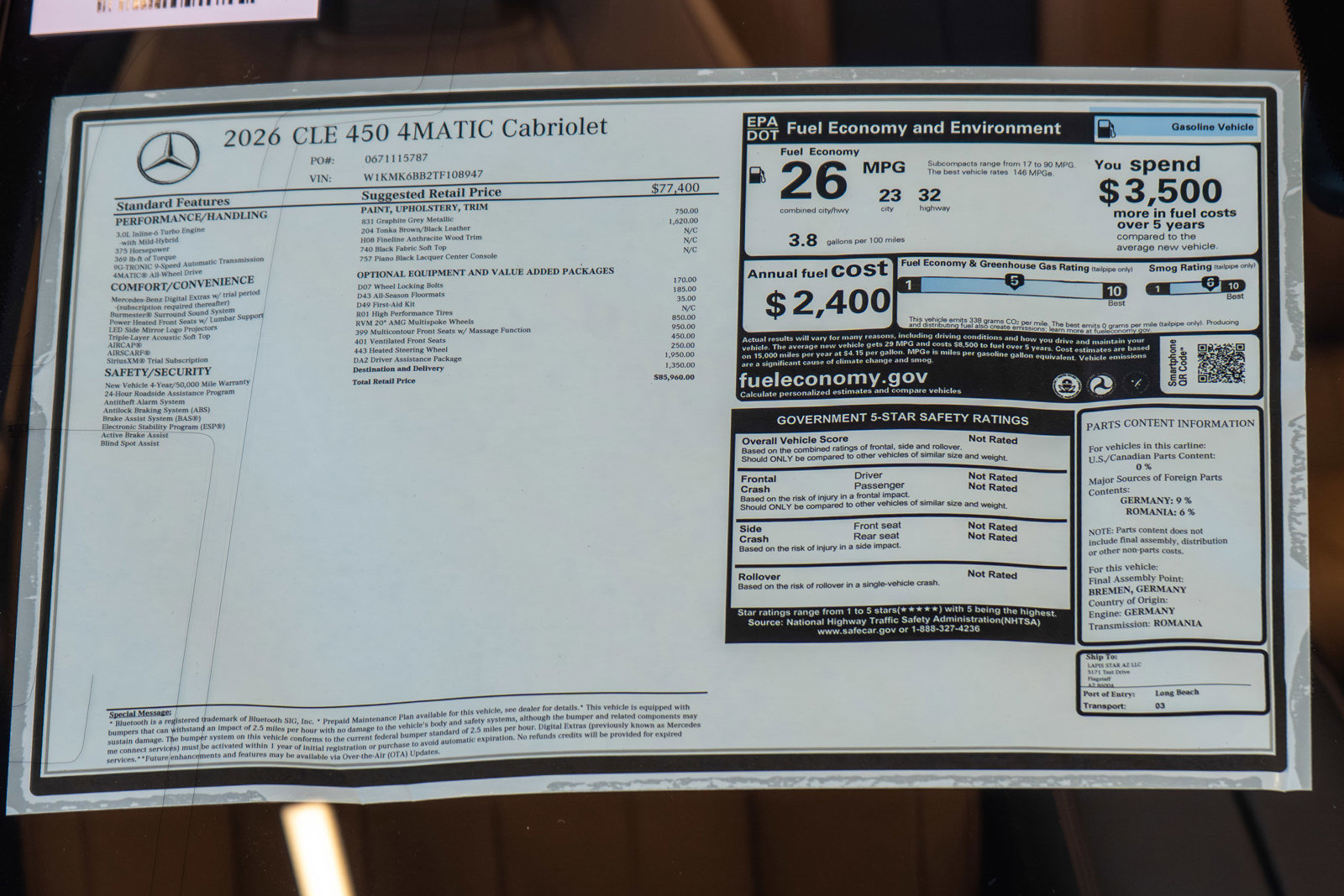 New 2026 Mercedes-Benz CLE 450 4MATIC Cabriolet image 38