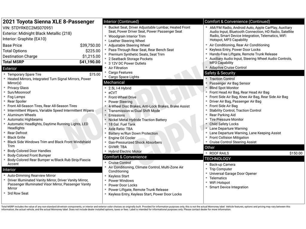 Used 2021 Toyota Sienna XLE image 2
