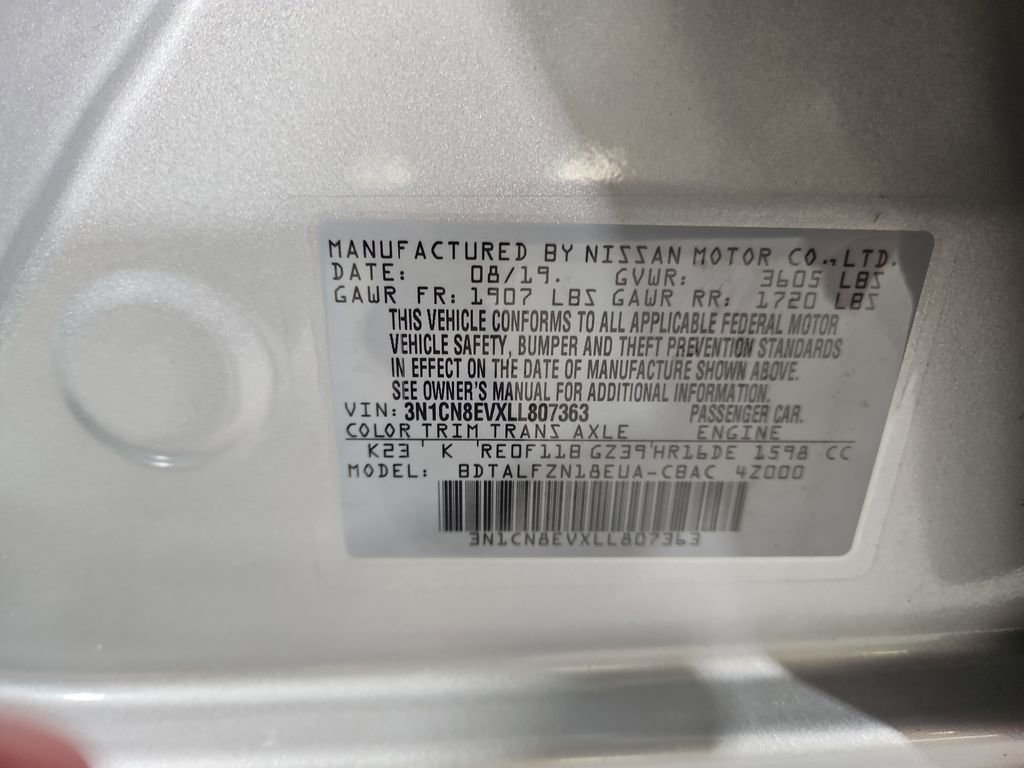 Certified 2020 Nissan Versa SV image 30