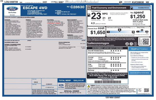 Certified 2019 Ford Escape Titanium AWD/4WD image 6