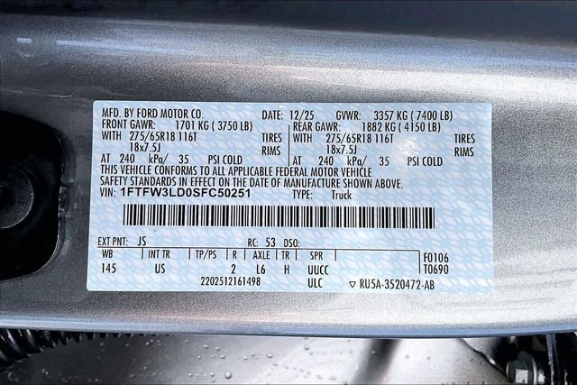 New 2025 Ford F150 XLT w/ Equipment Group 302A MID image 9