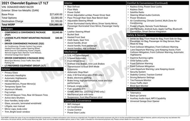 Used 2021 Chevrolet Equinox LT image 2