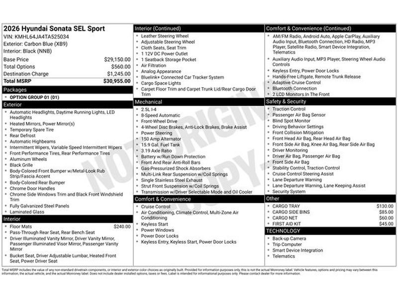 New 2026 Hyundai Sonata SEL FWD image 35