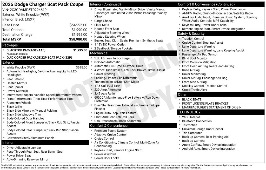 New 2026 Dodge Charger Scat Pack w/ Blacktop Package AWD/4WD image 31