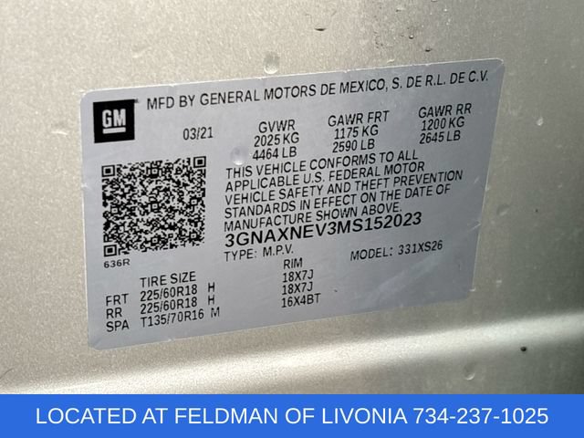 Certified 2021 Chevrolet Equinox Premier w/ LPO, Floor Liner Package FWD image 32