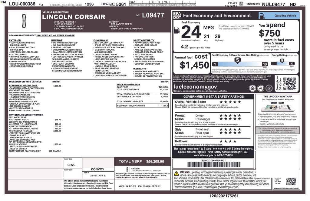 Used 2022 Lincoln Corsair Reserve w/ Equipment Group 201A image 31