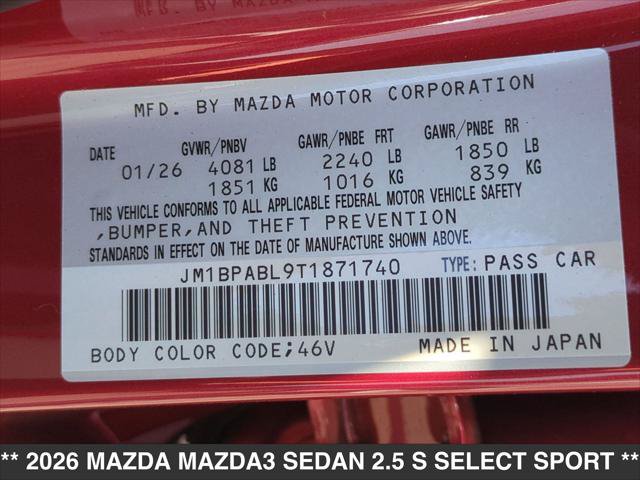 New 2026 MAZDA MAZDA3 s Sport FWD image 15