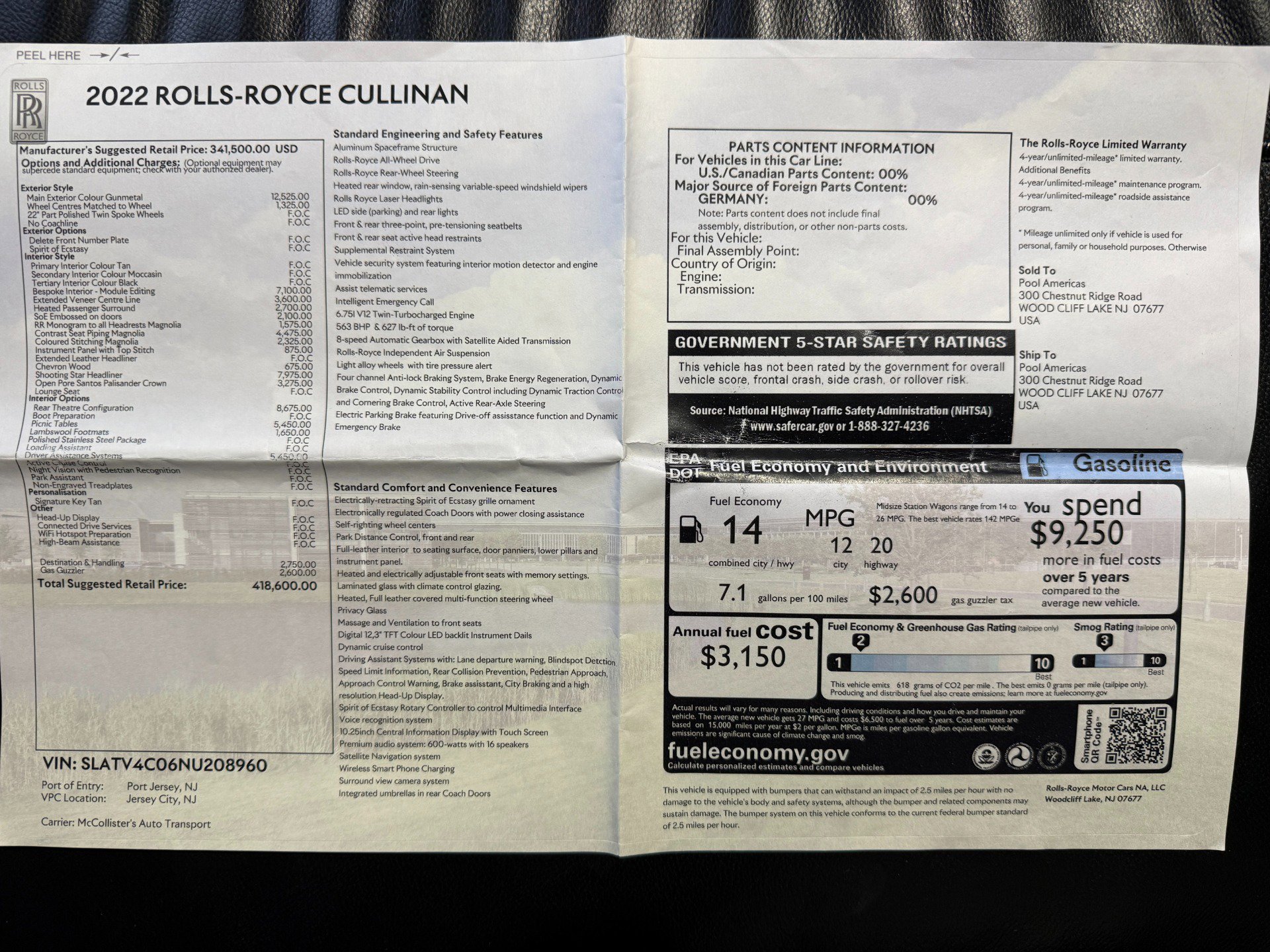 Used 2022 Rolls-Royce Cullinan AWD/4WD image 2