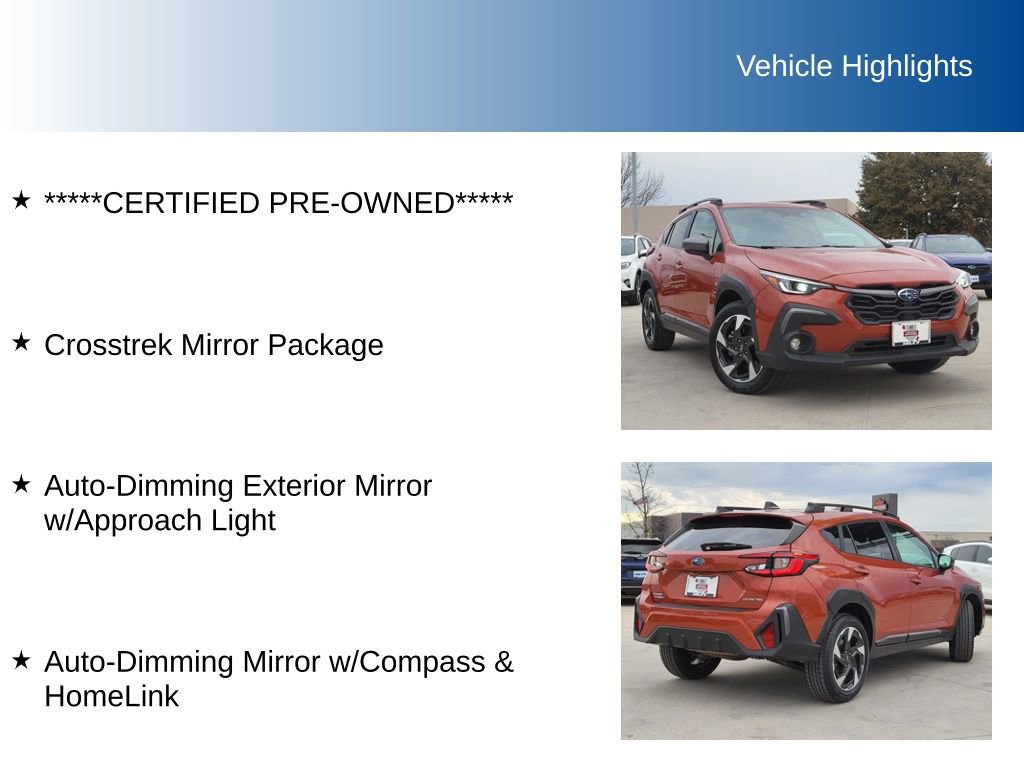 Certified 2024 Subaru Crosstrek 2.5i Limited w/ Crosstrek Mirror Package image 5
