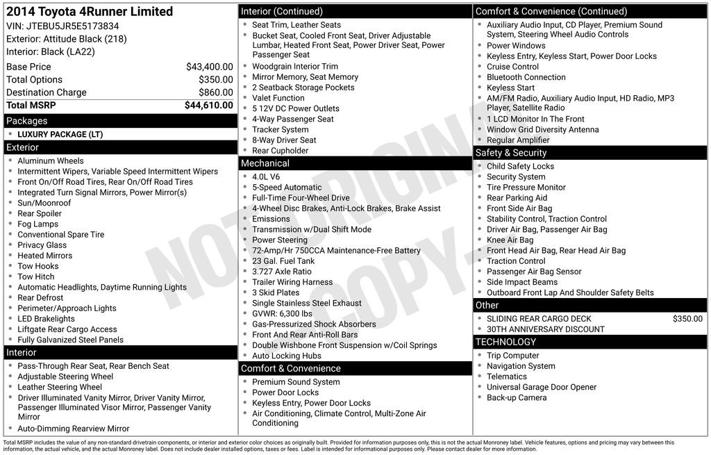 Used 2014 Toyota 4Runner Limited image 28