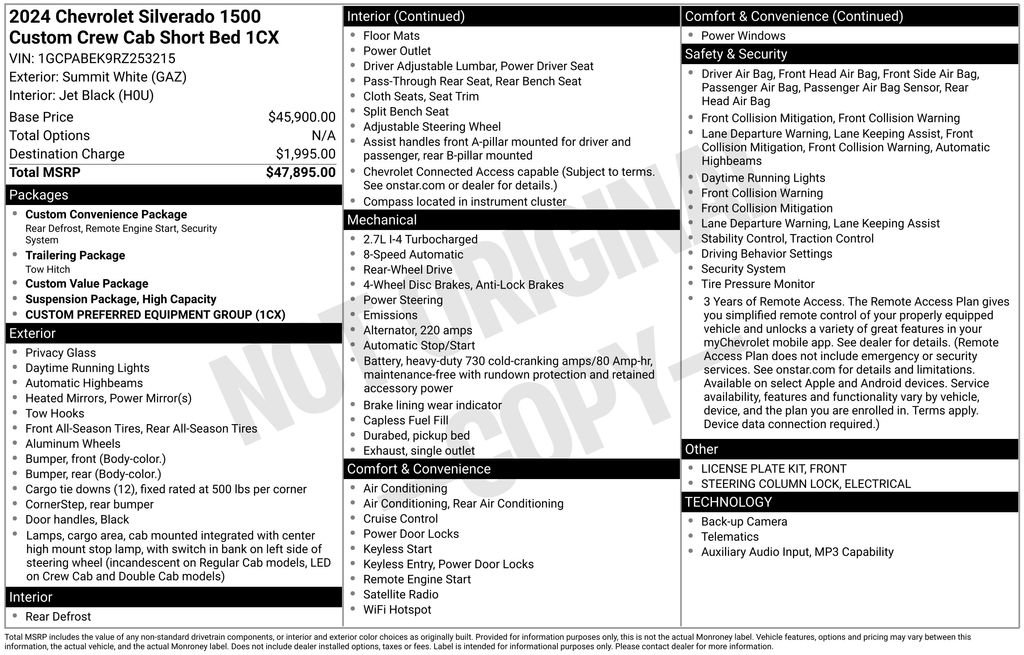 Used 2024 Chevrolet Silverado 1500 Custom RWD image 44