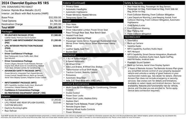 Used 2024 Chevrolet Equinox RS w/ RS Leather Package AWD/4WD image 12