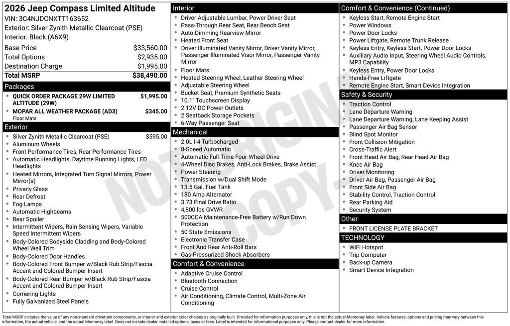 New 2026 Jeep Compass Limited AWD/4WD image 22