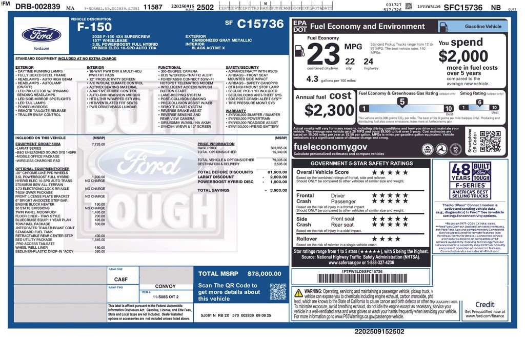 New 2025 Ford F150 Lariat w/ Equipment Group 502A High image 29