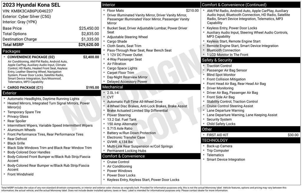 Certified 2023 Hyundai Kona SEL w/ Convenience Package image 6