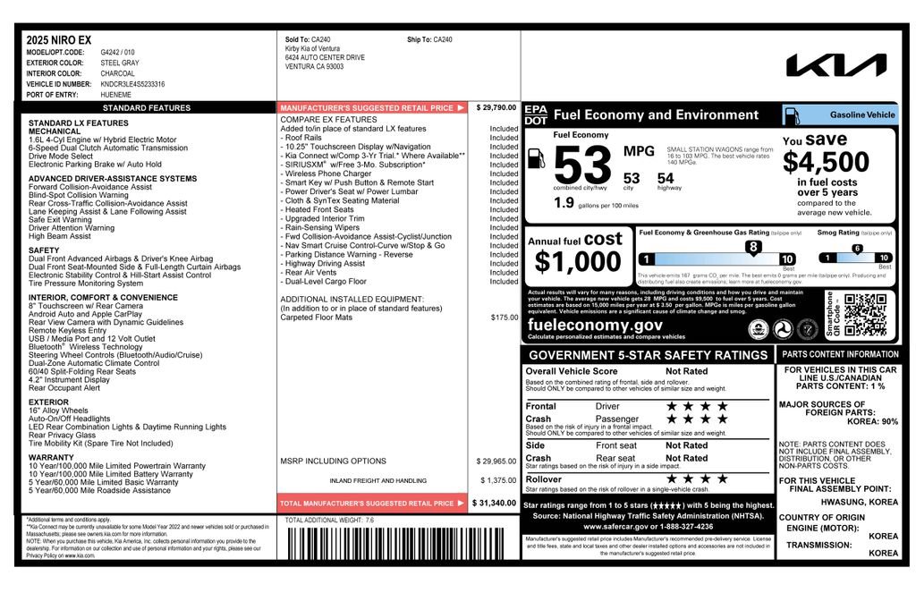 Used 2025 Kia Niro EX image 4