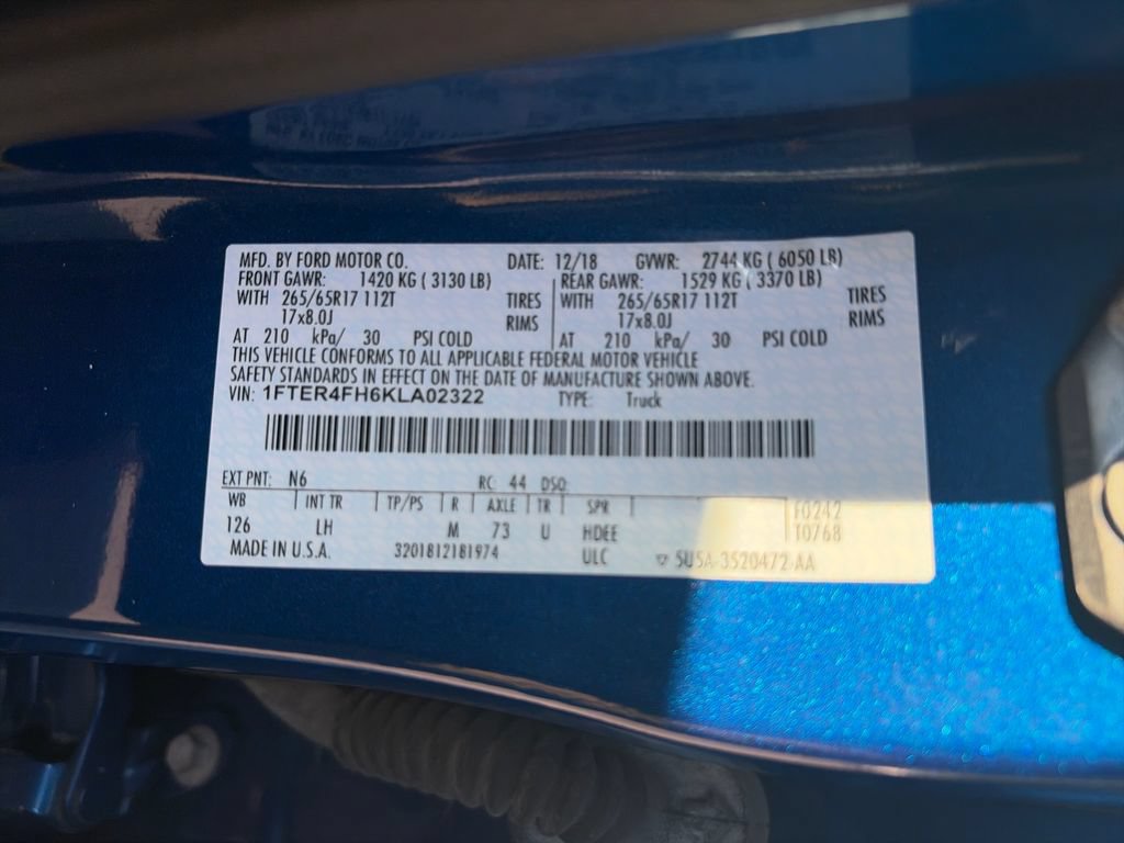 Used 2019 Ford Ranger XLT w/ Equipment Group 302A Luxury AWD/4WD image 29