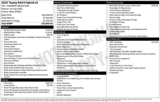 Certified 2025 Toyota RAV4 LE AWD/4WD image 35