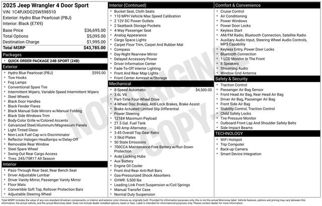 Used 2025 Jeep Wrangler Sport image 15