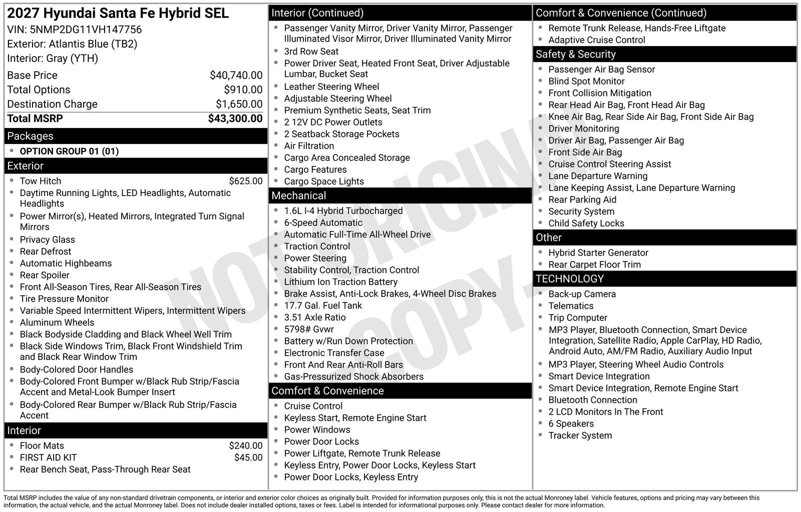 New 2027 Hyundai Santa Fe SEL AWD/4WD image 18