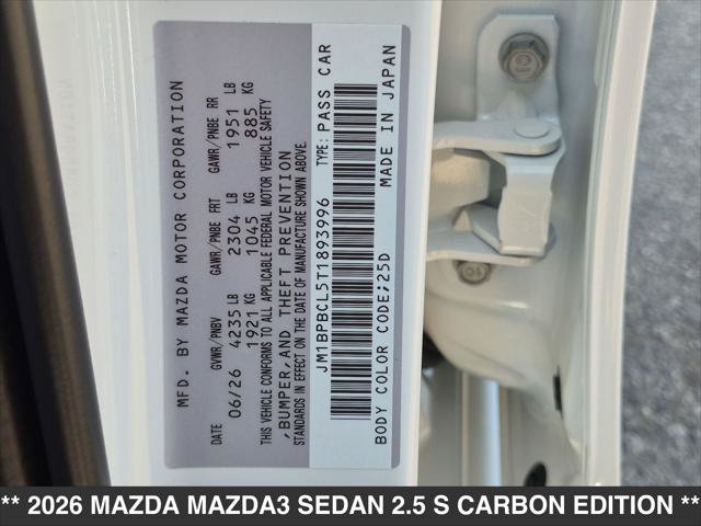 New 2026 MAZDA MAZDA3 Carbon AWD/4WD image 15