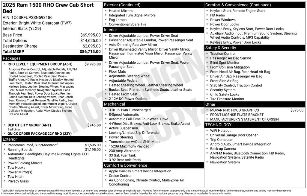 Used 2025 RAM 1500 RHO w/ RHO Level 1 Equipment Group AWD/4WD image 6