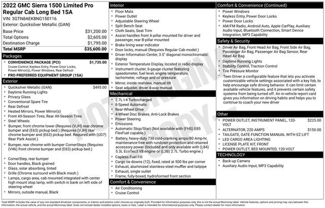 Used 2022 GMC Sierra 1500 Pro w/ Convenience Package image 36