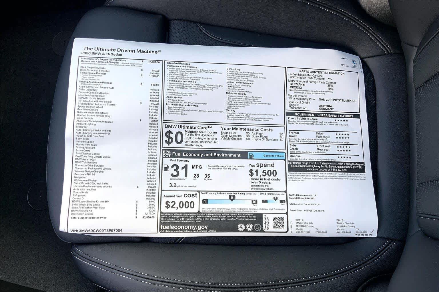 Used 2026 BMW 330i Sedan w/ Convenience Package RWD image 19