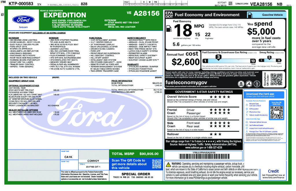 New 2027 Ford Expedition King Ranch AWD/4WD image 76