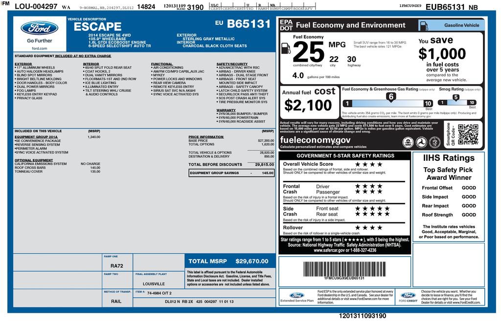 Used 2014 Ford Escape SE w/ Equipment Group 201A AWD/4WD image 13