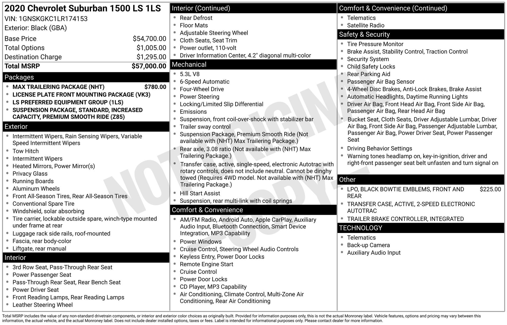Used 2020 Chevrolet Suburban LS w/ Max Trailering Package AWD/4WD image 7