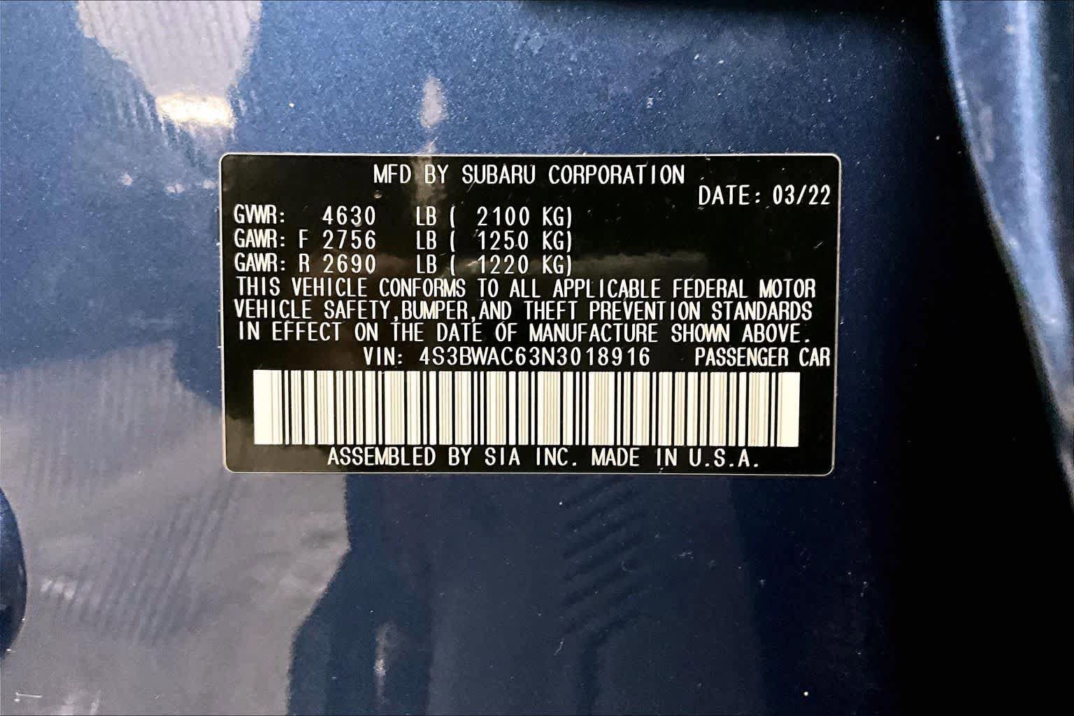 Certified 2022 Subaru Legacy Premium image 35
